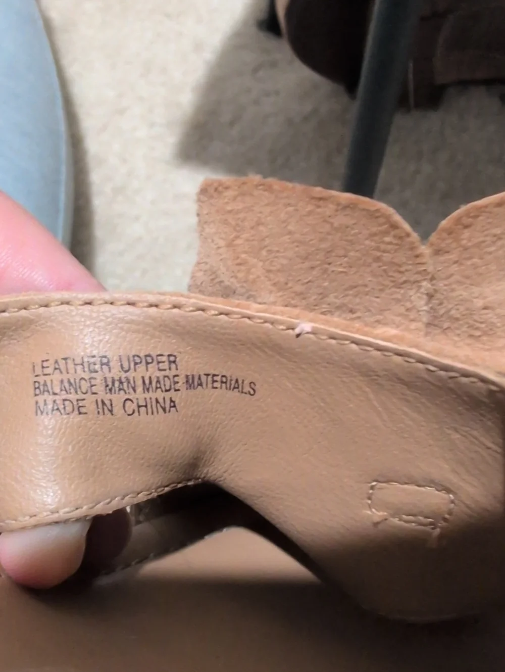 BOC Leather Upper Floral Tan Wedge